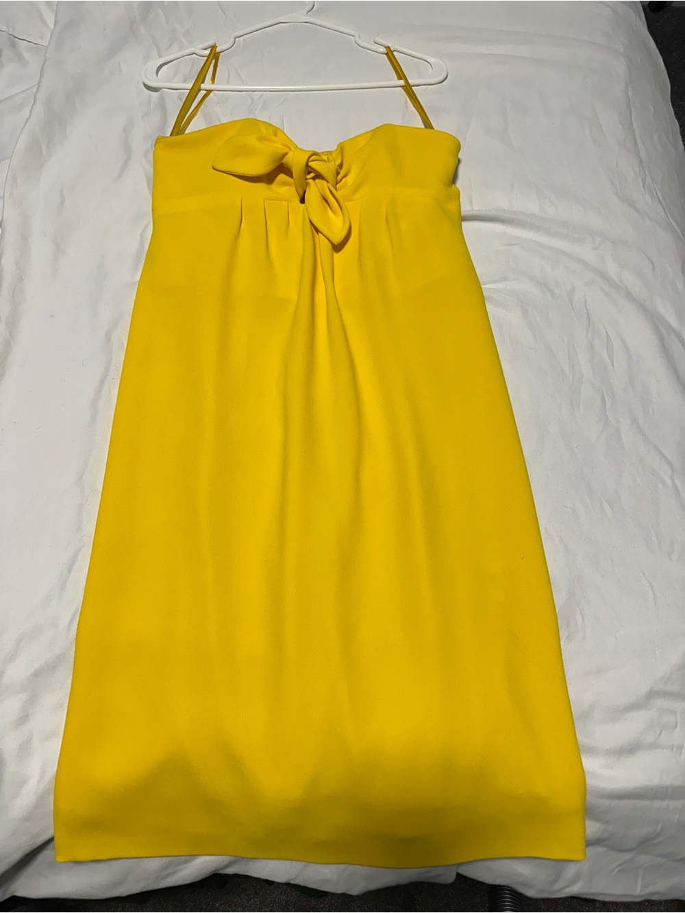 Tory Burch Strapless Tie-Front Yellow Dress